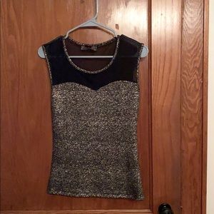 Metallic black mesh tank size Sm